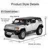 1:64 Scale Model Toy Off-road Cars EV Alloy Diecast Slide Forward Hood Opened Rubber Tires with Acrylic Box Simulation Vehicles