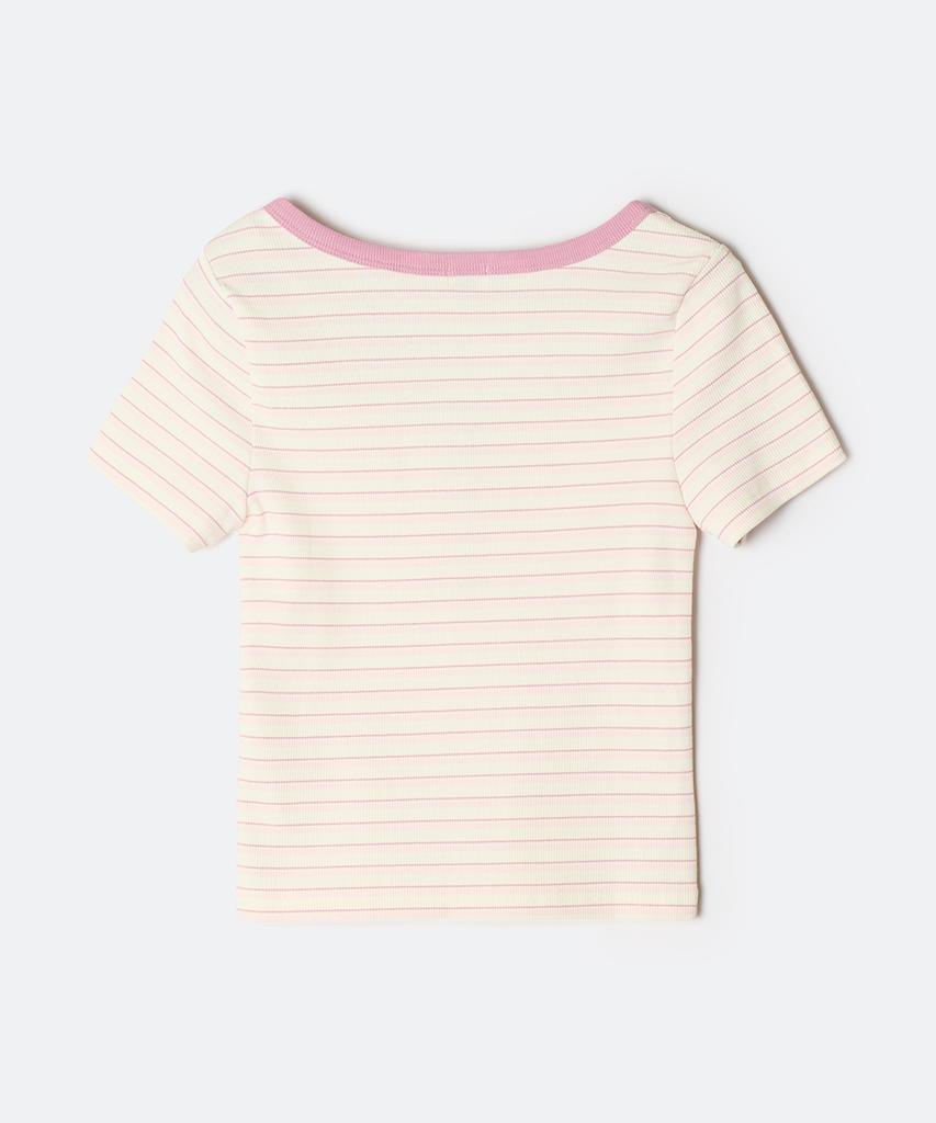 Seupao Multi Stripe Henley Neck Short Sleeve T-Shirt_Sprpg25G50