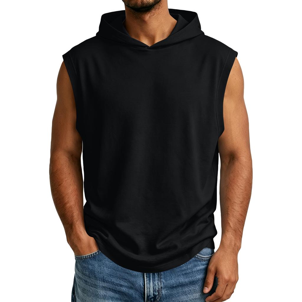 Men's Summer Sleeveless Hoodie Casual Hooded Tank Top For Gym Workout