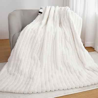 DGV Electric Blanket, Soft and Melting Rabbit Fur Look, Can Be Used As a Throw or Blanket, 25 Temperature Settings, 12-Hour Automatic Shut-Off Timer,