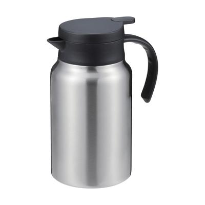 Pearl Metal Elenot HC-248, une cruche isotherme de table d'une capacité de 1500ml/1.5L, en acier inoxydable, à double paroi avec fermeture sous vide, et argentée.