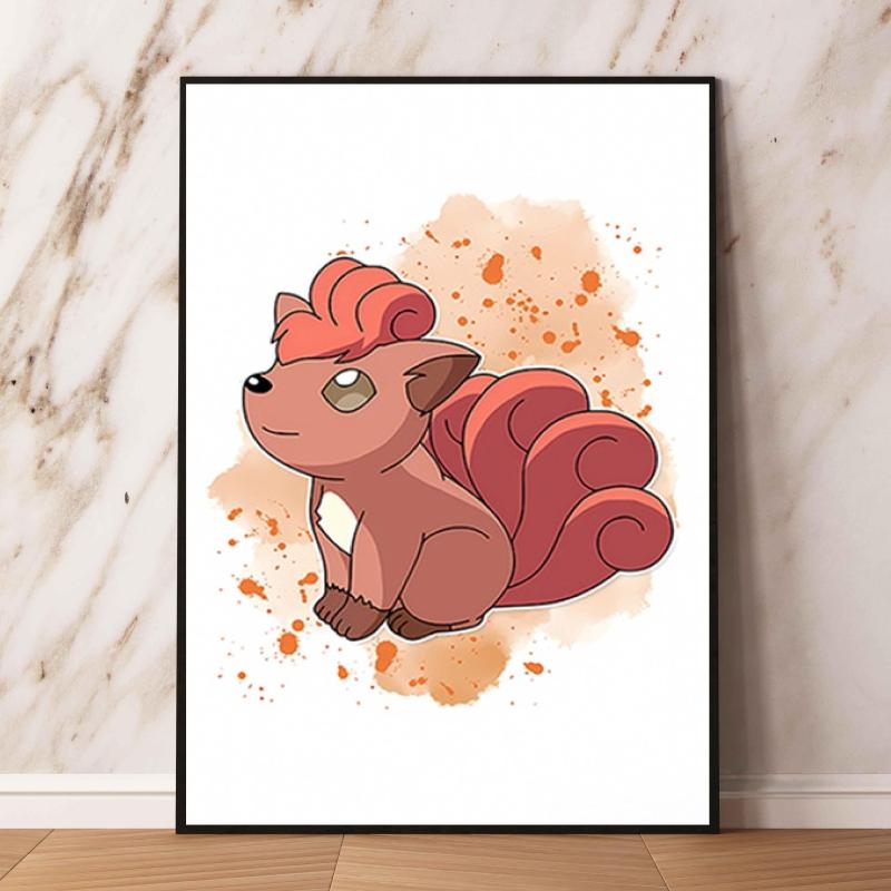 Canvas Art Watercolor Themed Walls Painting Pokemon Snorlax Comics Pictures Modern Home Waterproof Children Room Decor Gifts