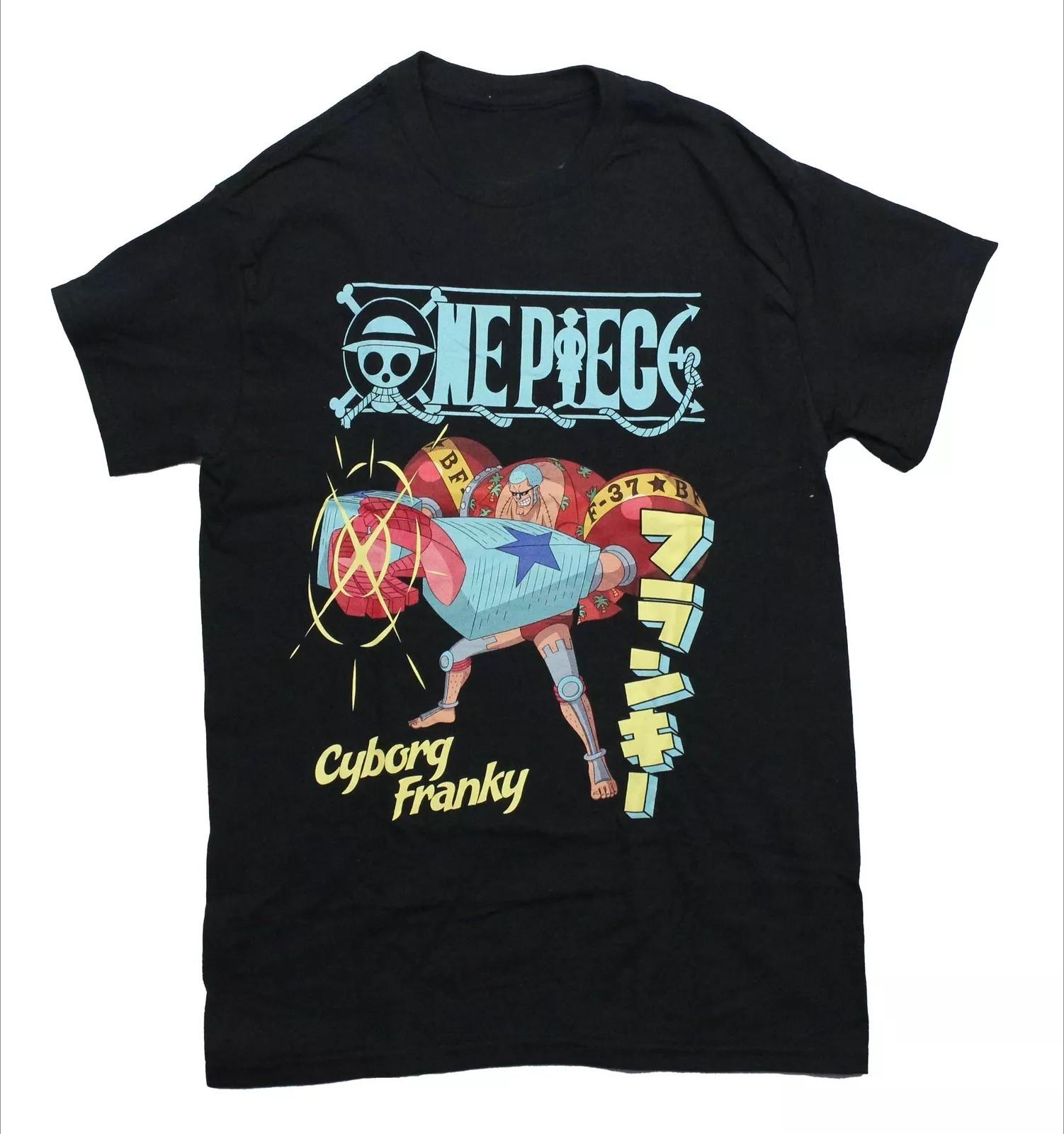 One Piece New Adult TShirt Cyborg Franky Street Short Sleeve Unisexs and Womens High Quality Crew Neck Top 4XL