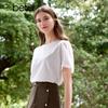 BETU Women's Round Neck Puff Sleeve Embroidered Top
