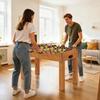 Professional Wooden Foosball Table for Children and Adults Foosball Table with 8 Bars and 2 Balls for Home or Game Rooms Easy To Assemble Natural