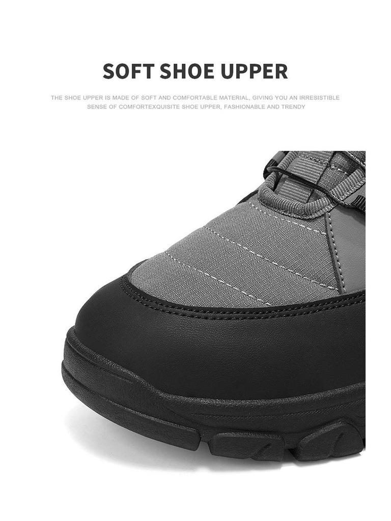 Plus Size Men's High-Top Winter Snow Boots with Warm Velvet Lining