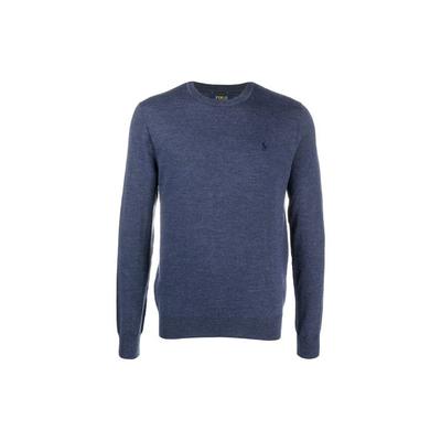 Maglione Polo Ralph Lauren Logo Tinta Unita Girocollo Manica Lunga Lana Uomo maglione Blu 710714346-021