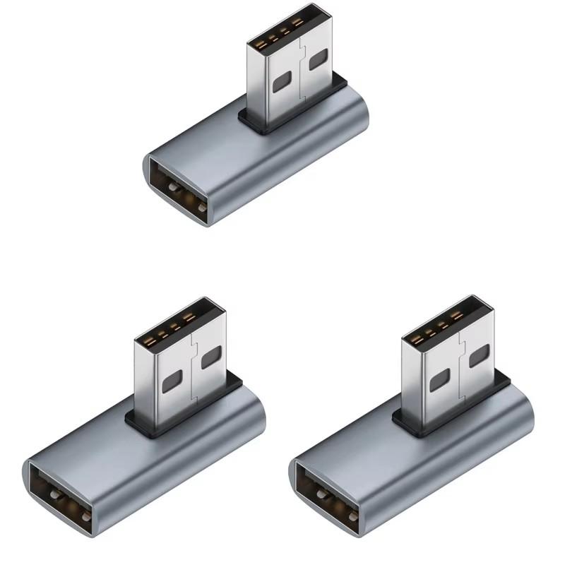 1/2/3pcs USB 3.0 Male Female 90 Degree Expansion Adapter USB Up Bend Adapter 10Gbps For Laptop Connector Conversion