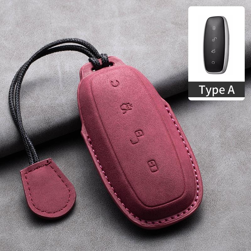 Leather Car Key Case Cover for BYD DENZA D9 2025 for Denza D9 DM-i 2025 2025 Auto Key Fob Shell Car Styling Keychain Accessory