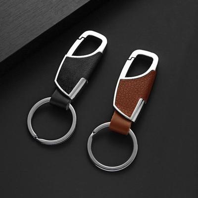 Klassischer Herren-Schlüsselanhänger aus Metall und Leder - Stilvolles Geschenk zum Anhängen an die Taille