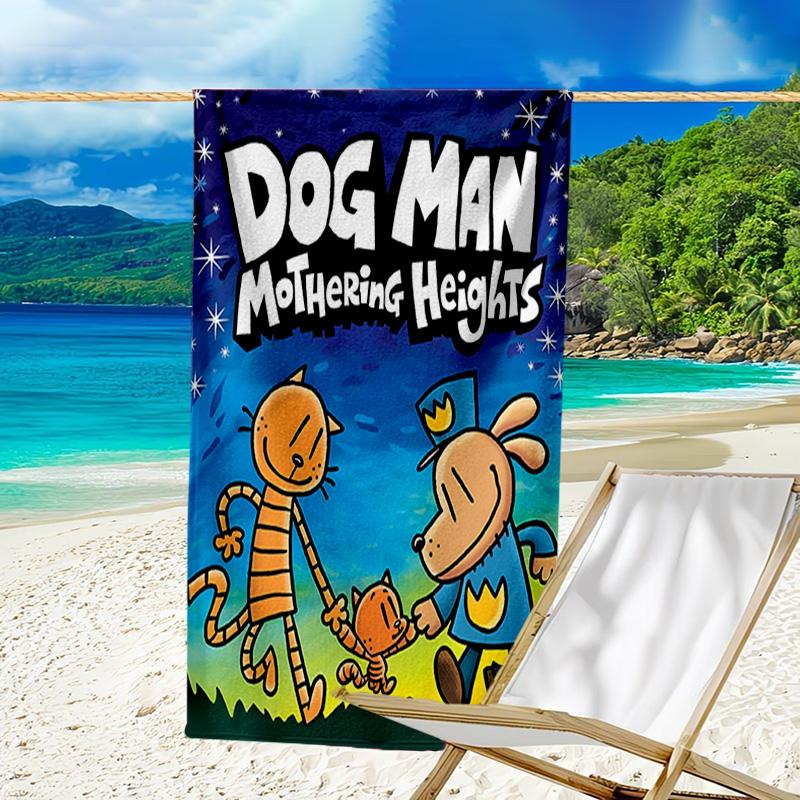 1pc DogMan2 Beach Towel, Beach and Seaside Swimming Pool Equipment, Fashion Pattern, Rectangular, Travel Essentials