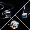 Geometric Square Colorful Zircon Crystal Necklaces For Women Korean Fashion Sexy Female Clavicle Chain Pendant Necklace Jewelry