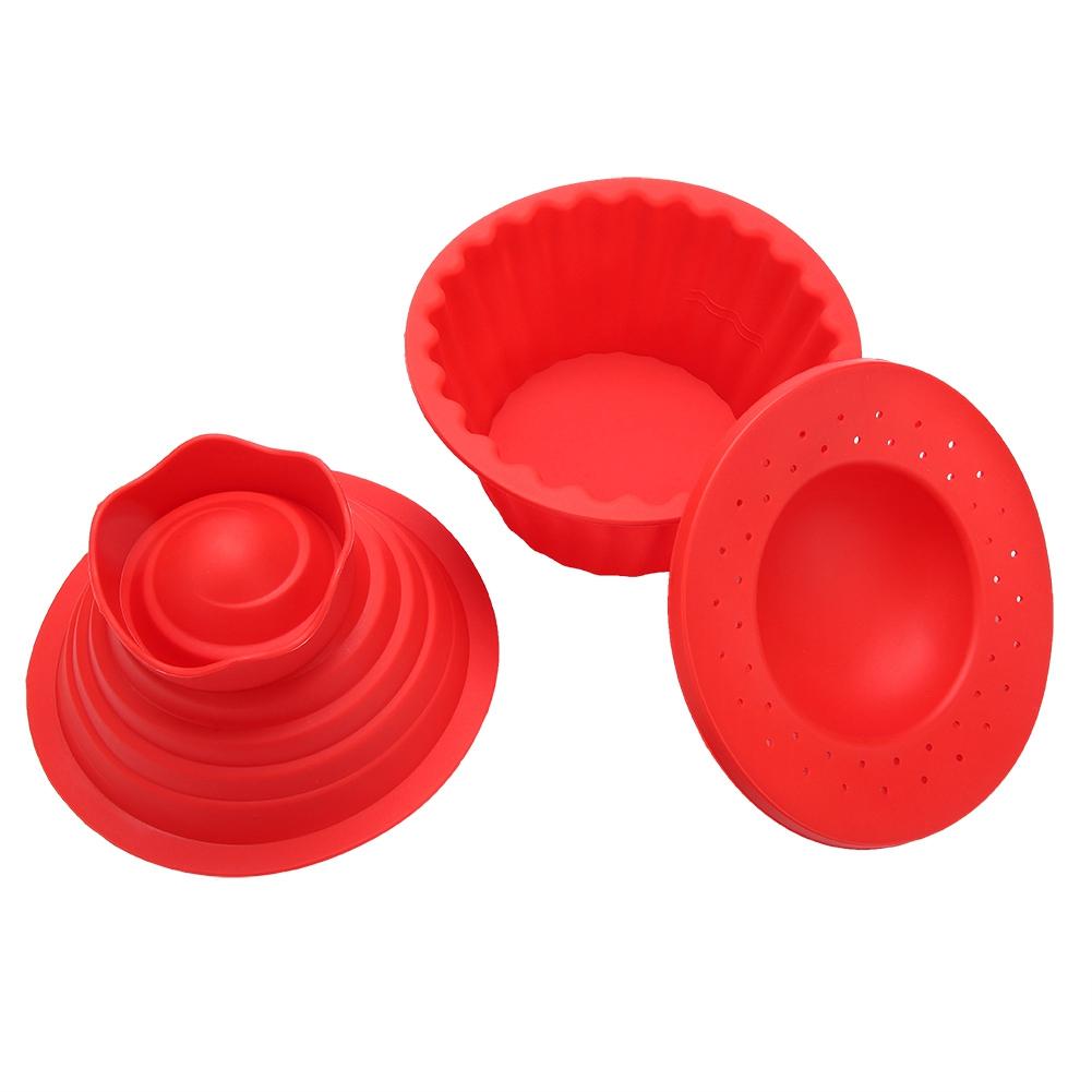 3Pcs/set Food Grade Silicone Cake Molds Ice Cream Bread Mousse Mould Baking Tool Red