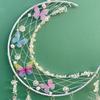 Cattura Sogni Intrecciati a Mano a Forma di Luna Decorazioni da Parete Fiore di Cristallo Farfalla Appendi da Parete Piumati Decorazioni per Camera da Letto