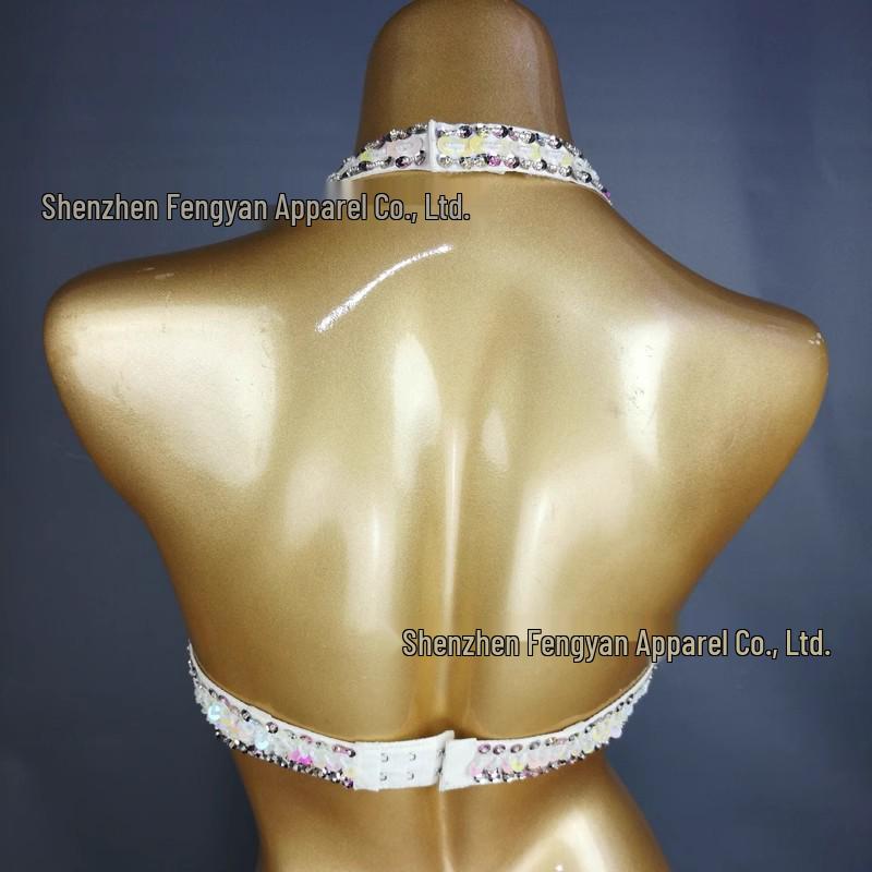 Belly Dance Sequin Bra & Waist Chain Set - Women's Stage Performance Costume