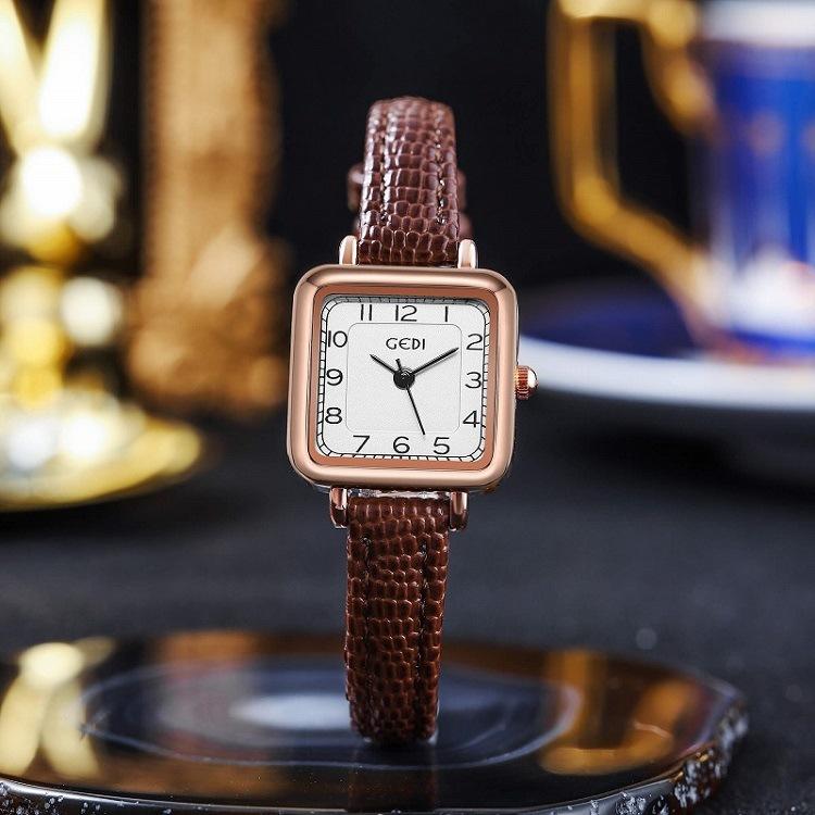 Simple Small Sugar Cube Women'S Watch Retro Square Dial Niche Watch Women'S Quartz Waterproof Watch