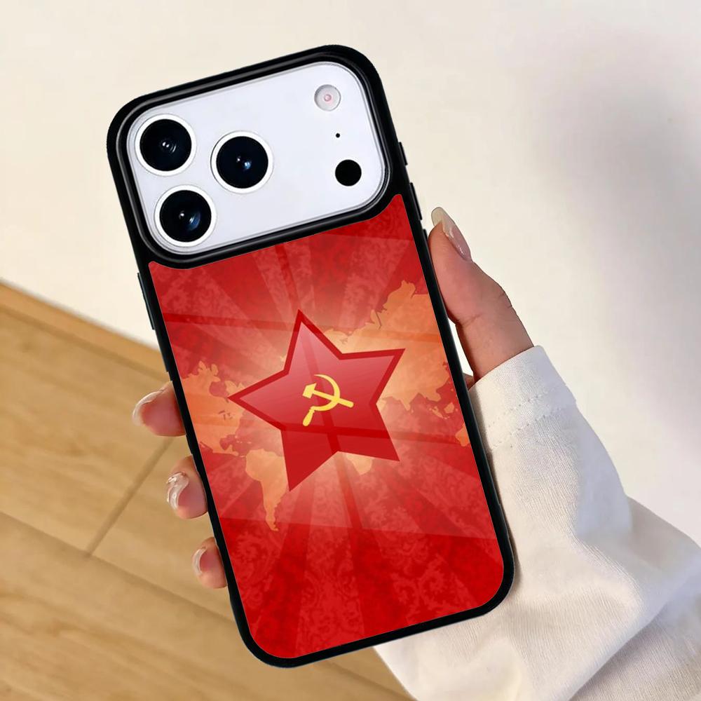 lenin Soviet Union flag SOFT Mobile Phone Case for IPhone 17 AIR 16pro Max 15 14 13 12 11 Bumper Cover