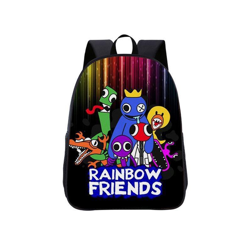 Color Friends Rainbow Anime Cartoon Print School Backpack For Boys Girls And