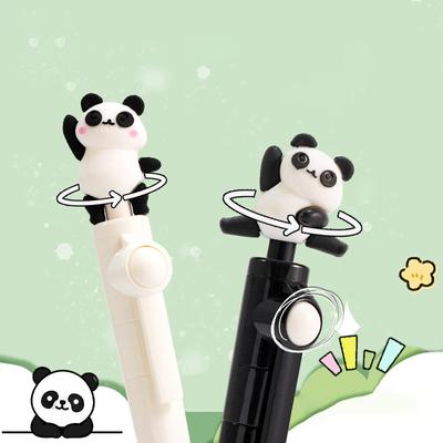 Bolígrafo Kawaii de Panda Bolígrafos de Gel Creativos Giratorios Lindas Herramientas de Escritura Suministros Escolares de Oficina Papelería para Estudiantes Regalos