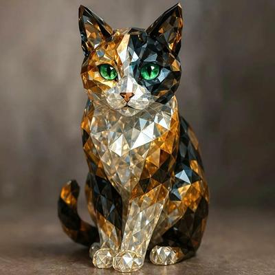 Fake Crystal Animal Sculpture Clear Glass Dog Cat Owl Eagle Leopard Figurine Statue Home Office Desktop Decoration Ornament