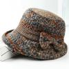 Ladies' autumn and winter bow top hat, thickened warm woolen casual fisherman hat