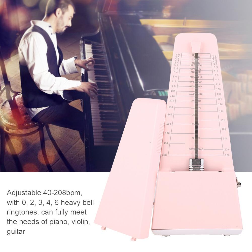 Metronome Metal Mechanical Core Violin Piano Guitar Musical Instrument AccessoriesPink
