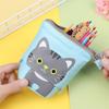 Large Capacity Cute Telescopic Cat School Pencil Case for Girls Boy Pencilcase Canvas Flexible Pen Bag Kawaii Pen Box Stationery