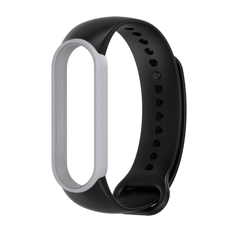 Mijobs Sport Strap for Mi Band 7 6 5 Silicone Wrist Bracelet Dual Colors Strap Wristband Smart Band For Xiaomi Miband 7 6 5