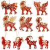 Decorative Ornaments for Office Goat Christmas Car Hanging Ornament, 2D Acrylic Pendant with Tree String, Cute Animal Decor Rearview Mirror,