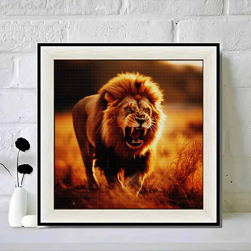 New Arrival 5D DIY Full Circle Diamond Painting "Lion" Embroidery Cross Stitch Home Decor Gift