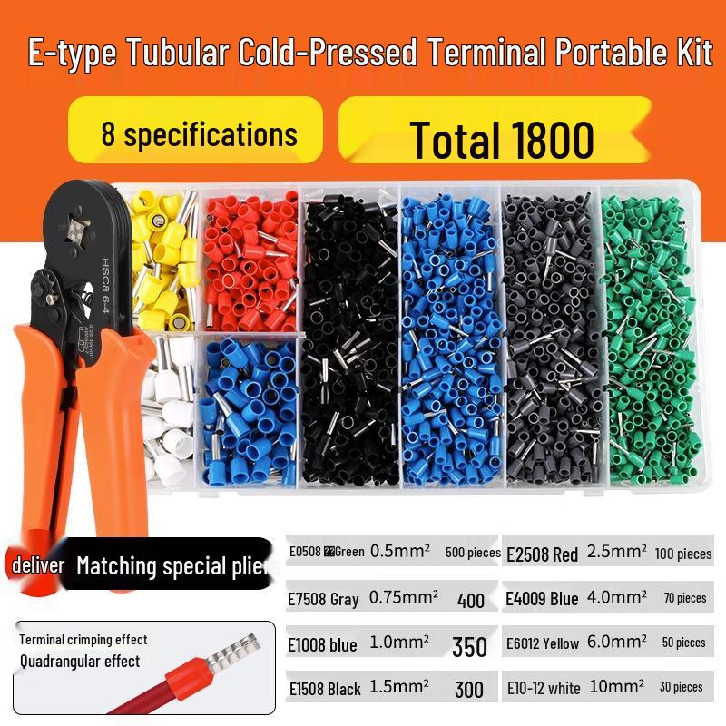 Tubular Needle Terminal Set: RV Crimp Pliers & SV/OT/UT Copper Lugs