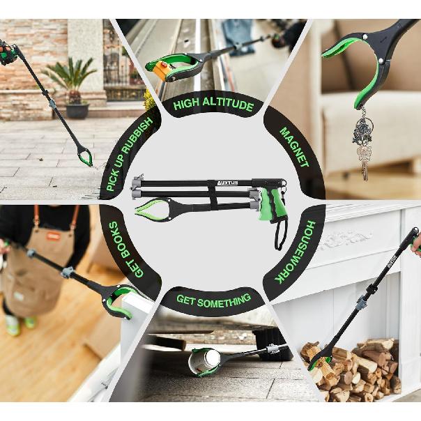 44"Grabber Tool and 32"Long Handled Shoe Horn, 3pack Grabber Reacher Tool Set with 360 Rotating Head,Extra Long for Easy Pickup - Trash Grabber