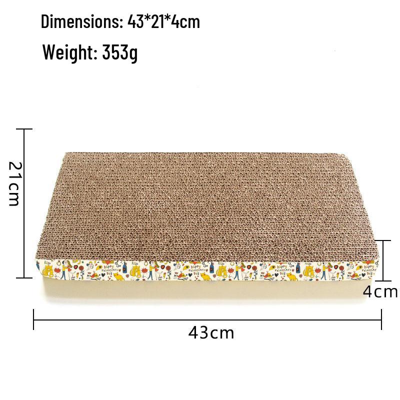 Cartoon Cat Scratching Bed - Scratch-Resistant Corrugated Cardboard Toy and Paw Board