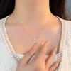 Simple Full Diamond Bow Necklace for Women, Luxurious and High-end Design, Versatile Collarbone Chain