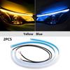 2Pcs LED DRL Car Daytime Running Light 12V Flexible Waterproof Headlight LED Strip White Turn Signal Yellow Brake Flow Lights