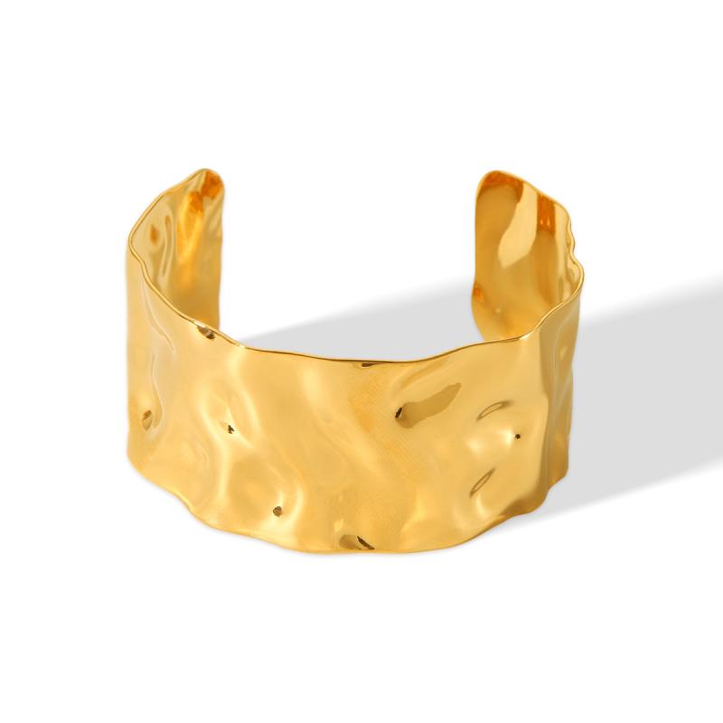 Punkowa Bransoletka Ze Stali Nierdzewnej w Złotym Kolorze Dla Kobiet Mężczyzn Nieregularna Szeroka Otwarta Mankaż Bransolety Imprezowa Biżuteria na Rękę Pulseras Bijoux