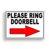 Door Vigil "Please Ring Bell - Delivery Welcome" Sign - Fluorescent Design & Right Arrow, Perfect for Entrance Guidance