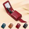 New Portable Mini Makeup Bag with Mirror Vintage Lipstick Packet Cosmetic Accessories PU Leather Storage Pouch for Women Girls