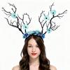 10Pcs Flower Antler Headbands Deer Horns Hairband Floral Reindeer Headpiece for Women Girls Halloween Cosplay Party Photo