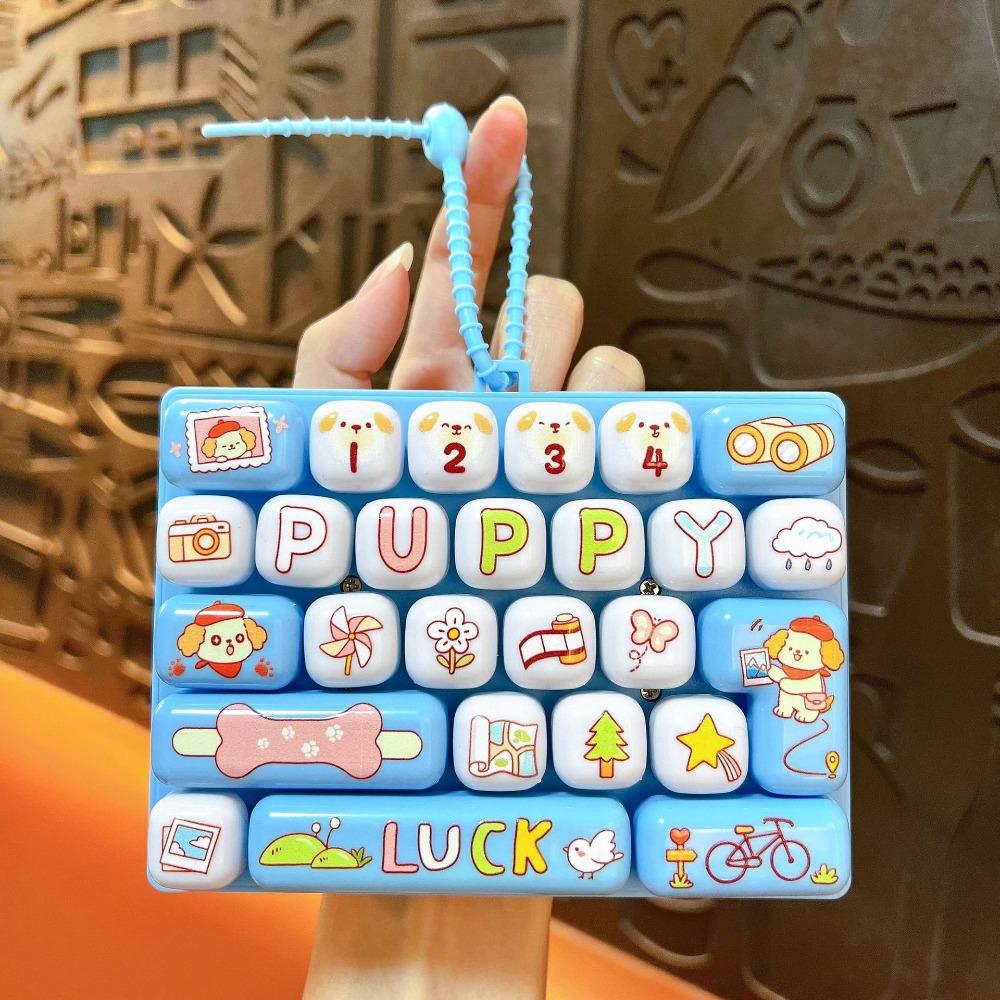 Keycap Clicker Fidget Keyboard Keychain 26-Key Stress Relief Fidget Toy  Party Favor Gift