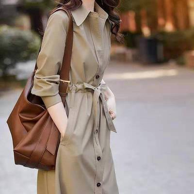 Full of Aura, Free and Easy Intelligence, Thin and Not Picky, Waist Strap, Modern Paradigm Trench Coat for Women