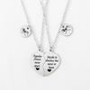2 Pcs/Set Stainless Steel Pinky Promise Charm Heart Matching Necklaces For Couples Sisters Friends Gifts