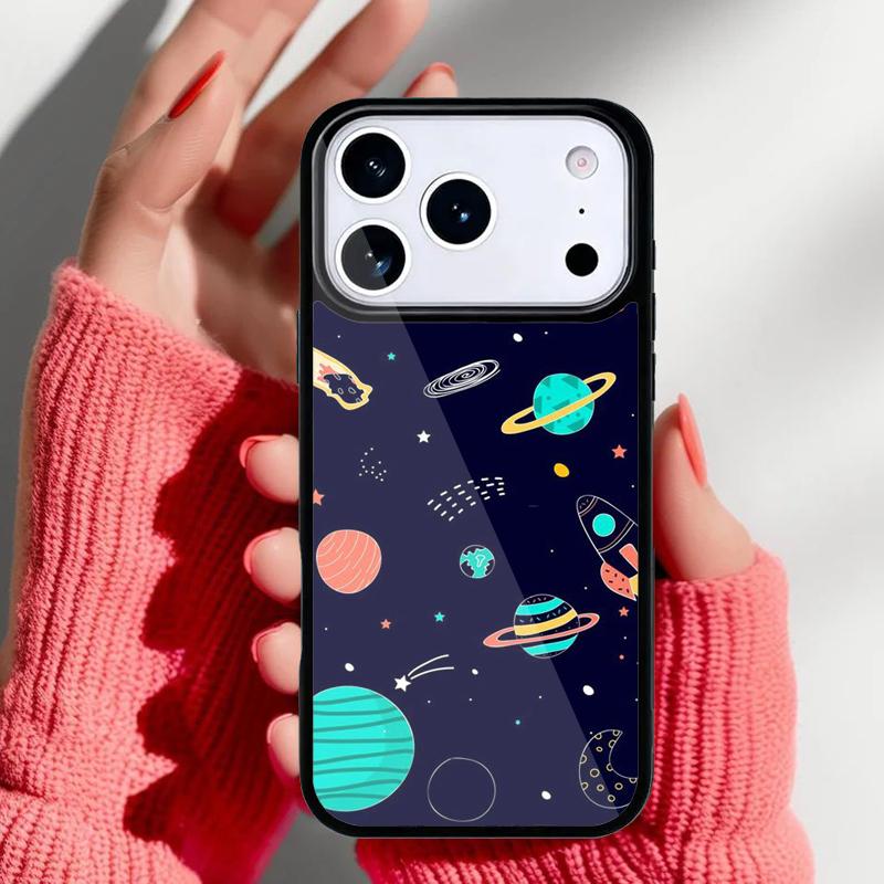 Aesthetic Planet Phone Case for iPhone 17 16 15 14 13 Pro Max Back Cover for 12 11 Pro Coque