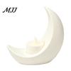 Eid Mubarak Table Decor Crescent Moon LED Candle, Decorative Electronic Candle for Al-Fitr Home Ramadan Decorations Decor, Battery Operated Flameless