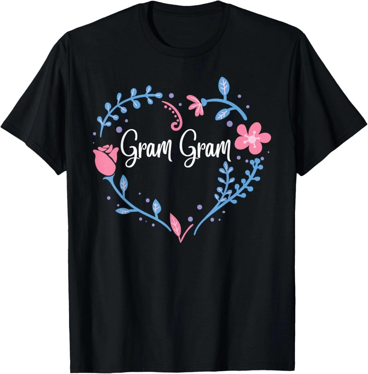 

Flower Gram Gram T-Shirt Grandma Christmas Birthday Gift Tee Gift Unisex T-Shirt S