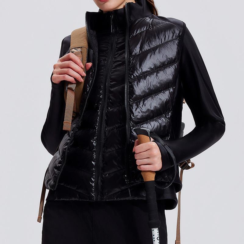 

Новый утепленный спортивный жилет из утиного пуха – куртка на молнии со стойкой воротником для осени и зимы Medium