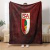 Augs-burg Football Crest Flannel Blanket, Soft Polyester, Modern Design, All-Season for Camping, Travel, Gifts for holidays or birthdays
