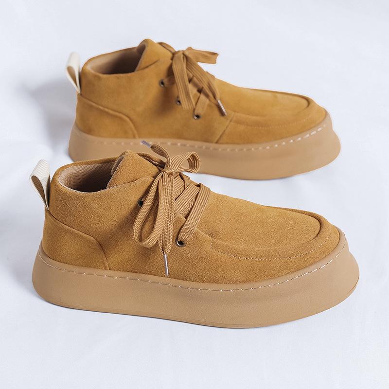 Autumn and Winter New Men's Fur Casual Shoes Simple Suede Tooling Boots Retro Trend Martin Boots 1207-R