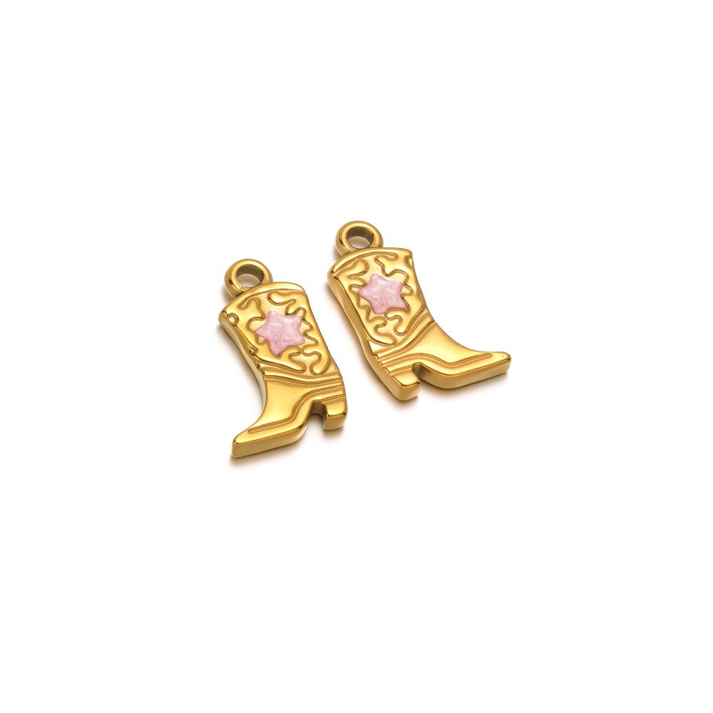 5pcs Stainless Steel Enamel Heart Star Martin Boot Shoes Charms for DIY Jewelry Necklace Bracelet Earring Making Accessories