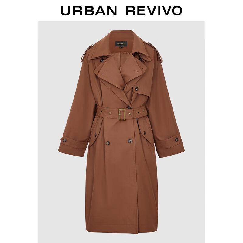 UR 2025 Autumn Amber Flow Loose Belted Trench Coat M